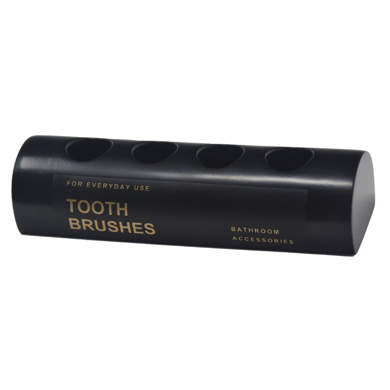 Toothbrush holder, Resin Black, Portacepillos 4 brushes, Sleek and Modern Design. 13x4x3cm - Home and More
