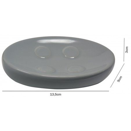 Juego/Set de Baño 3 Piezas en Cerámica, Color Gris. Diseño Moderno y Elegante. Vaso, Dispensador y Bandeja de baño -Hogarymas