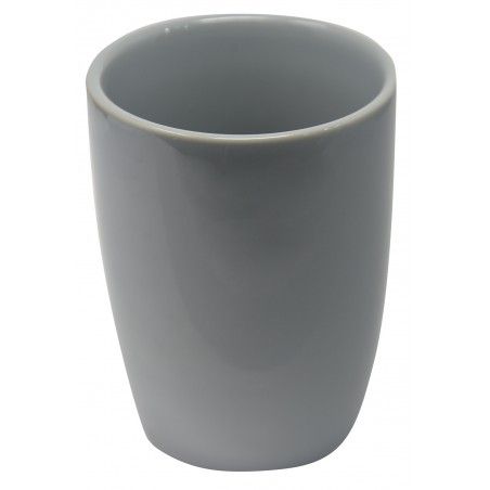 Juego/Set de Baño 3 Piezas en Cerámica, Color Gris. Diseño Moderno y Elegante. Vaso, Dispensador y Bandeja de baño -Hogarymas