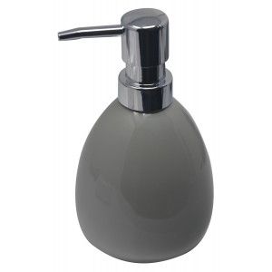 Juego/Set de Baño 3 Piezas en Cerámica, Color Gris. Diseño Moderno y Elegante. Vaso, Dispensador y Bandeja de baño -Hogarymas