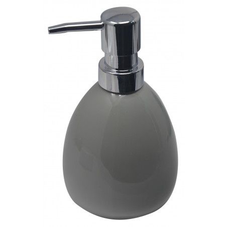 Juego/Set de Baño 3 Piezas en Cerámica, Color Gris. Diseño Moderno y Elegante. Vaso, Dispensador y Bandeja de baño -Hogarymas