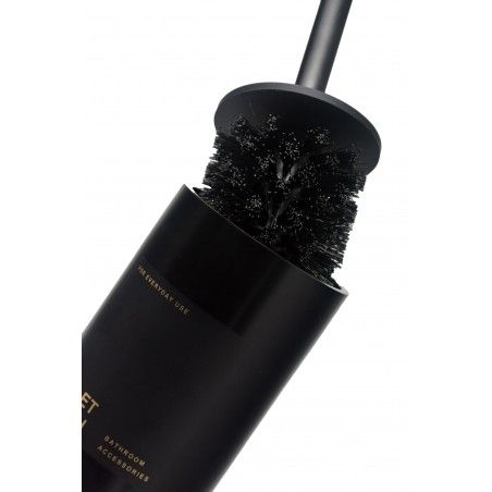 Escobillero Resina Nera, con suola in Gomma coperchio, con un Design Pulito e Minimalista. 21,5 cm ø9,2cm -Casa e altro ancora