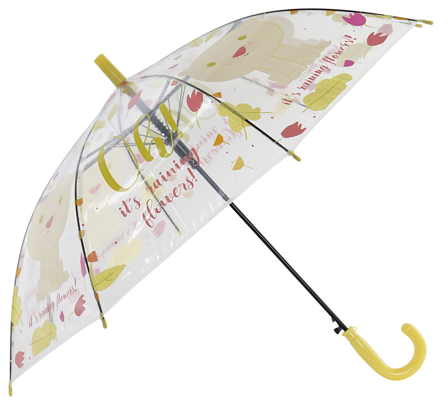 Paraguas Largo Infantil, Paraguas Original, Transparente Estampado Animal,Oso, Diseño original. ø66cm -Hogar y más