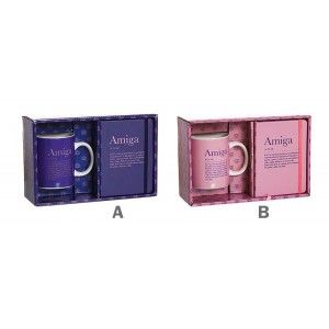 Gift Set Cup Book, Meaning "Friend" 300mL, 8x9,5x8cm -Home and More