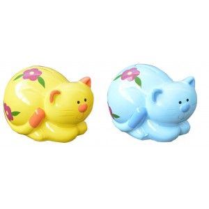 Tirelire en céramique banque pour enfants - Modèle de chat (10.5x10.5x14.5 cm) 
