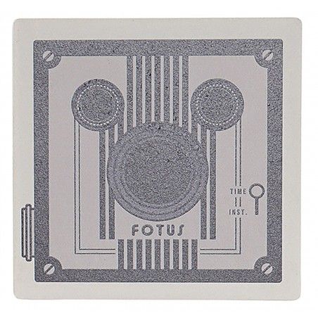 Set de 4 Posavasos, Cuadrados, Con Diseño de Cámara, Realizado en Dolomite. Diseño Vintage/ Moderno  10,8X10,8X0,7 cm