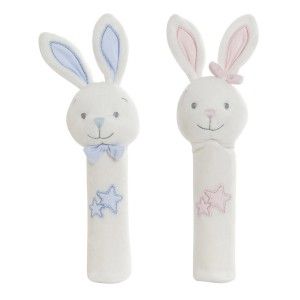 Peluche Allungata Coniglietto con le Stelle, Ideale per Bambini e Neonati, Design Animale, Peluche Neonato 8x7x25cm - Casa e