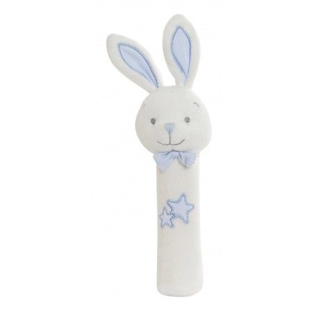 Plush Elongated Bunny with Stars, Ideal for Children and Babies, Animal Design, Plush Infant 8x7x25cm - Home and More