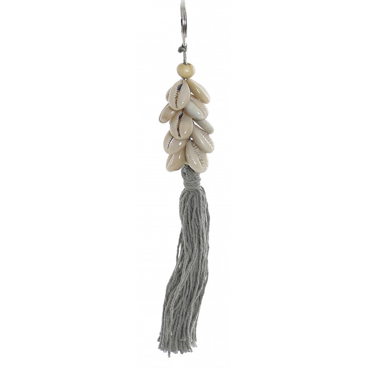LLavero Étnico de Conchas y Algodón, LLaveros Originales 3X18 cm