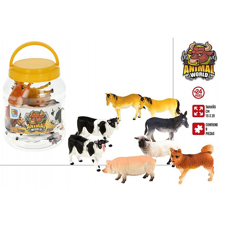 Animal Boat with 8 Accessories for Children, Figures of Farm Animals. Toys for children 15x20 cm