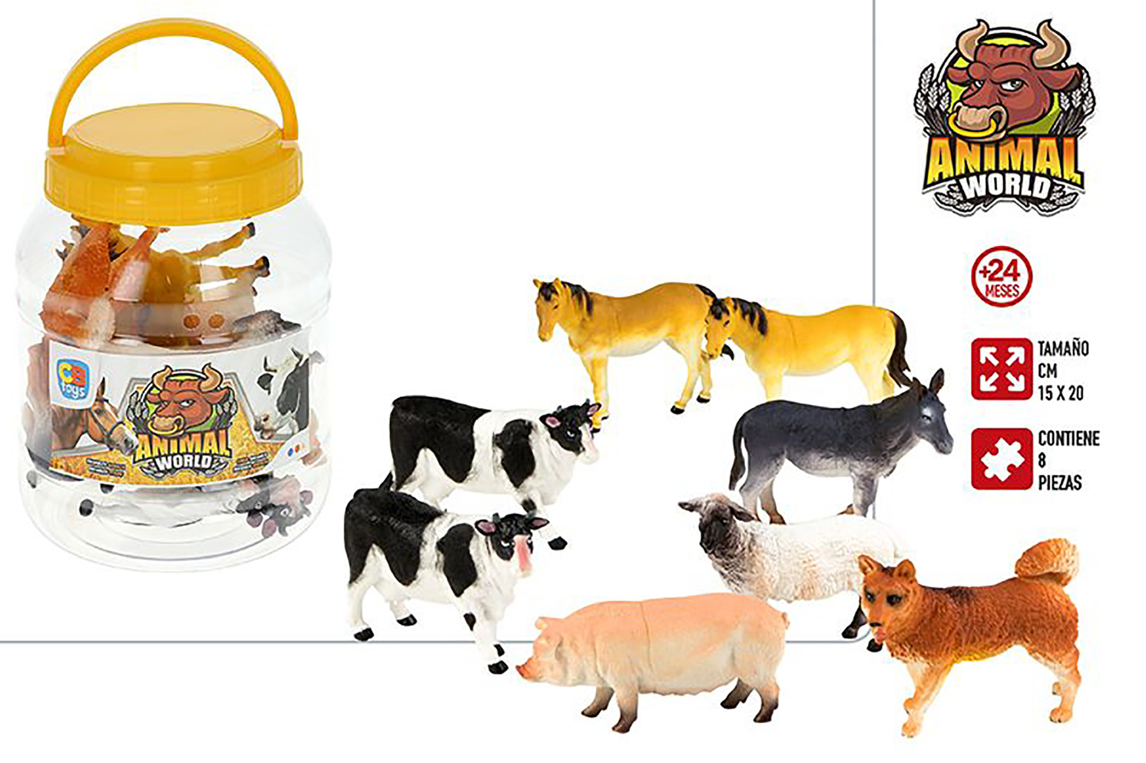Animal Boat with 8 Accessories for Children, Figures of Farm Animals. Toys for children 15x20 cm