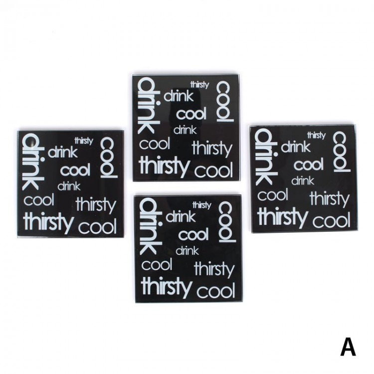 Posavasos de cristal con palabras