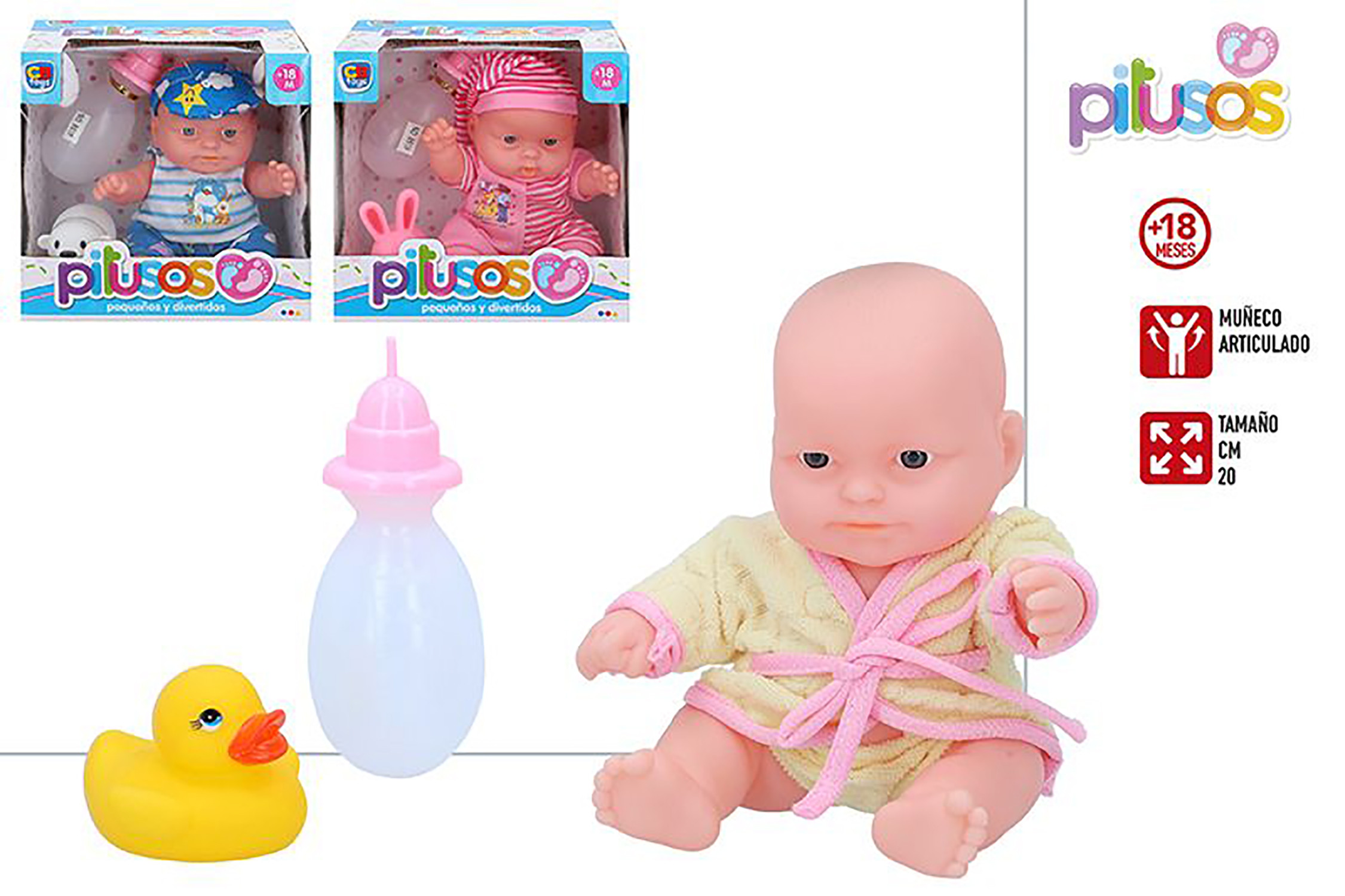 Baby doll Giocattoli per bambini, Giocattoli per Bambini con Accessori Originali, 16,5x11.7x16,5 cm