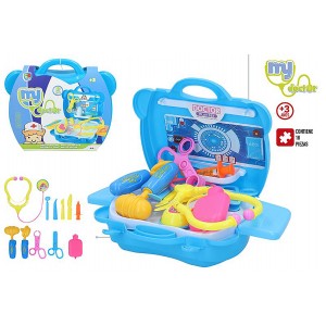 Valigetta Dottore di Giocattoli per Bambini di 18 pezzi. Medicina giochi per Ragazzi e Ragazze 23x9,5x19,5 cm