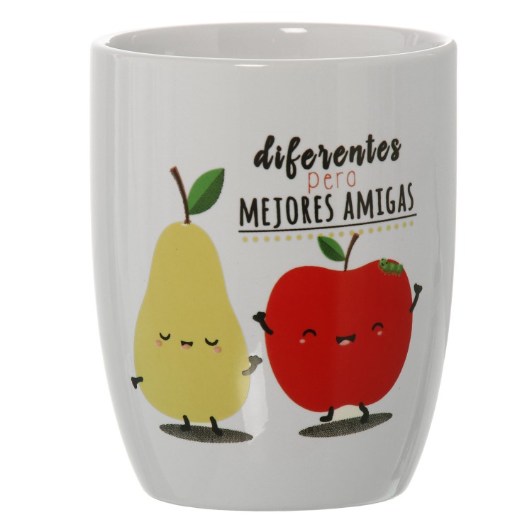 Cup/Mug for Breakfast, Ceramic, with Positive, to Best Friends. Fun layout (385ml) - Home and More