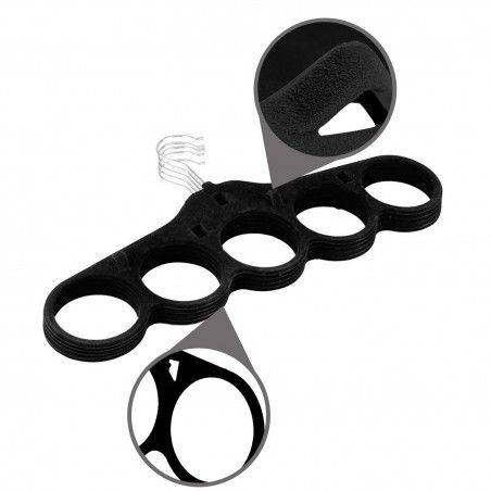 Hangers Black Multiple x3 Velvet with Holes, Perches 3 Pack in Black Velvet Closet 21x7x41 cm