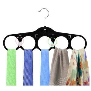 Cintres Noir Plusieurs x3 Velours avec des Trous, des Perchoirs 3 Pack en Velours Noir Placard 21x7x41 cm