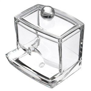 Dispenser Swabs Transparent Acrylic Bathroom Accessories Original 9,3x8x9,9 cm