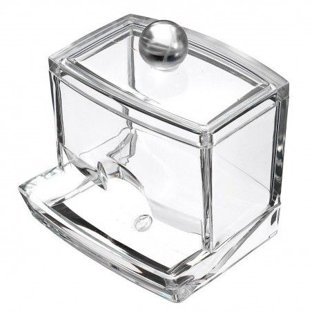 Dispenser Tamponi in Acrilico Trasparente Accessori per il Bagno Originale 9,3x8x9,9 cm
