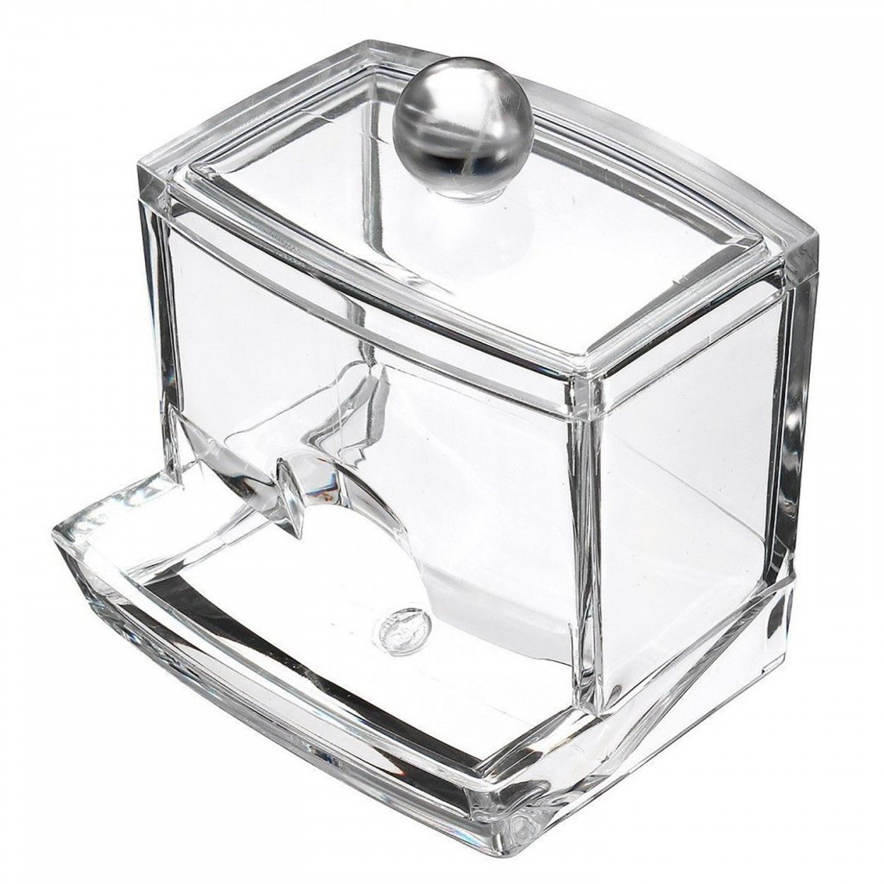 Distributeur de Tampons Transparent en Acrylique de salle de Bain Accessoires d'Origine 9,3x8x9,9 cm