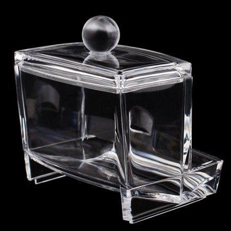 Dispenser Tamponi in Acrilico Trasparente Accessori per il Bagno Originale 9,3x8x9,9 cm