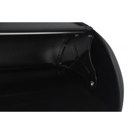 Panera le Métal de la Boîte pour Enregistrer le Pain, Couvercle coulissant, avec le Dessin de Pain, Noir Mat, 14,5x34x23cm -