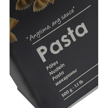 Caja para Pasta Metálica Moderna, Pasta Caja Negra y Plateada con Dibujos de Macarrones en Relieve, 18,5x10,5x10,5cm Hogar y Más