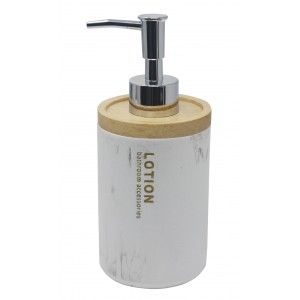Distributeur de Blanc en Résine avec un Couvercle de Bambou, le Distributeur avec la finition de Marbre, Élégantes et Modernes,