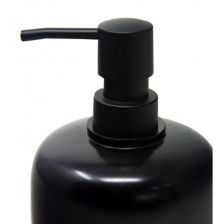 Dispenser Black Resin Circular, Dispenser with Glossy finish, Chic/Modern, 14x9,5cm - Home and More