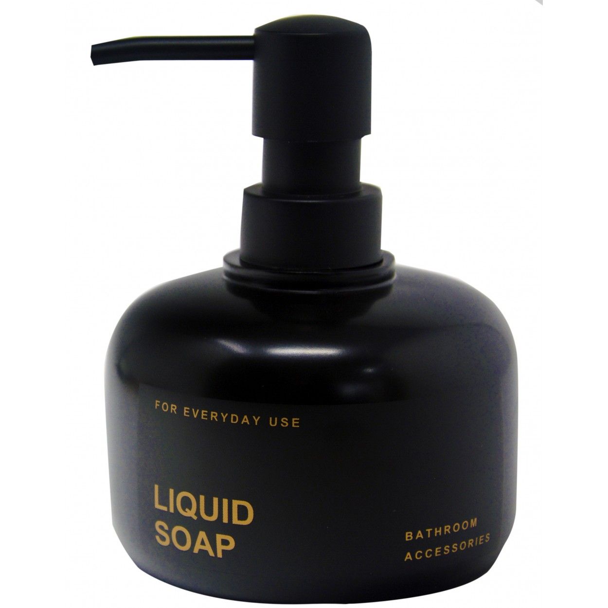 Dispenser Black Resin Circular, Dispenser with Glossy finish, Chic/Modern, 14x9,5cm - Home and More