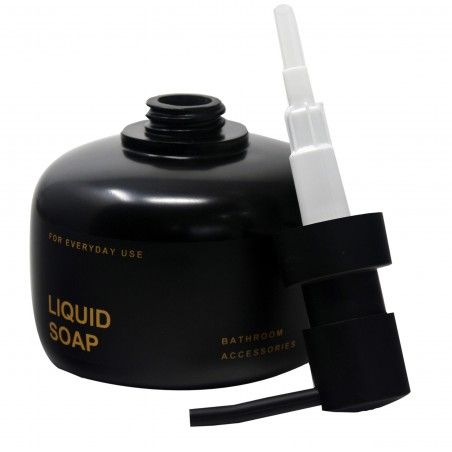 Dispenser in Resina Nera Circolare, Dispenser con finitura Lucida, Chic/Moderno, 14x9,5 cm - Casa e altro ancora