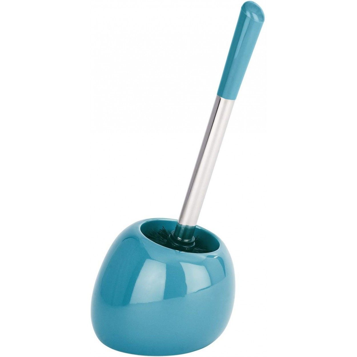 Escobillero de Toilette Turquoise en Céramique, Design Moderne et Original. Escobilleros WC salle de Bains 15X40 cm