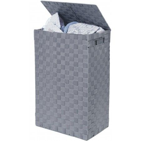 Basket Dirty Clothes with Cover, Basket Gray Linen for Clothing Storage 52,5x33,5 cm