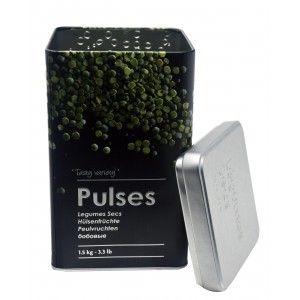 Box Legumes, Metallic, Modern, Legumes, Black Box and Silver with Drawings of Vegetables, Embossed 10,5x18,5cm - Home and More