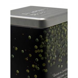 Box Legumes, Metallic, Modern, Legumes, Black Box and Silver with Drawings of Vegetables, Embossed 10,5x18,5cm - Home and More