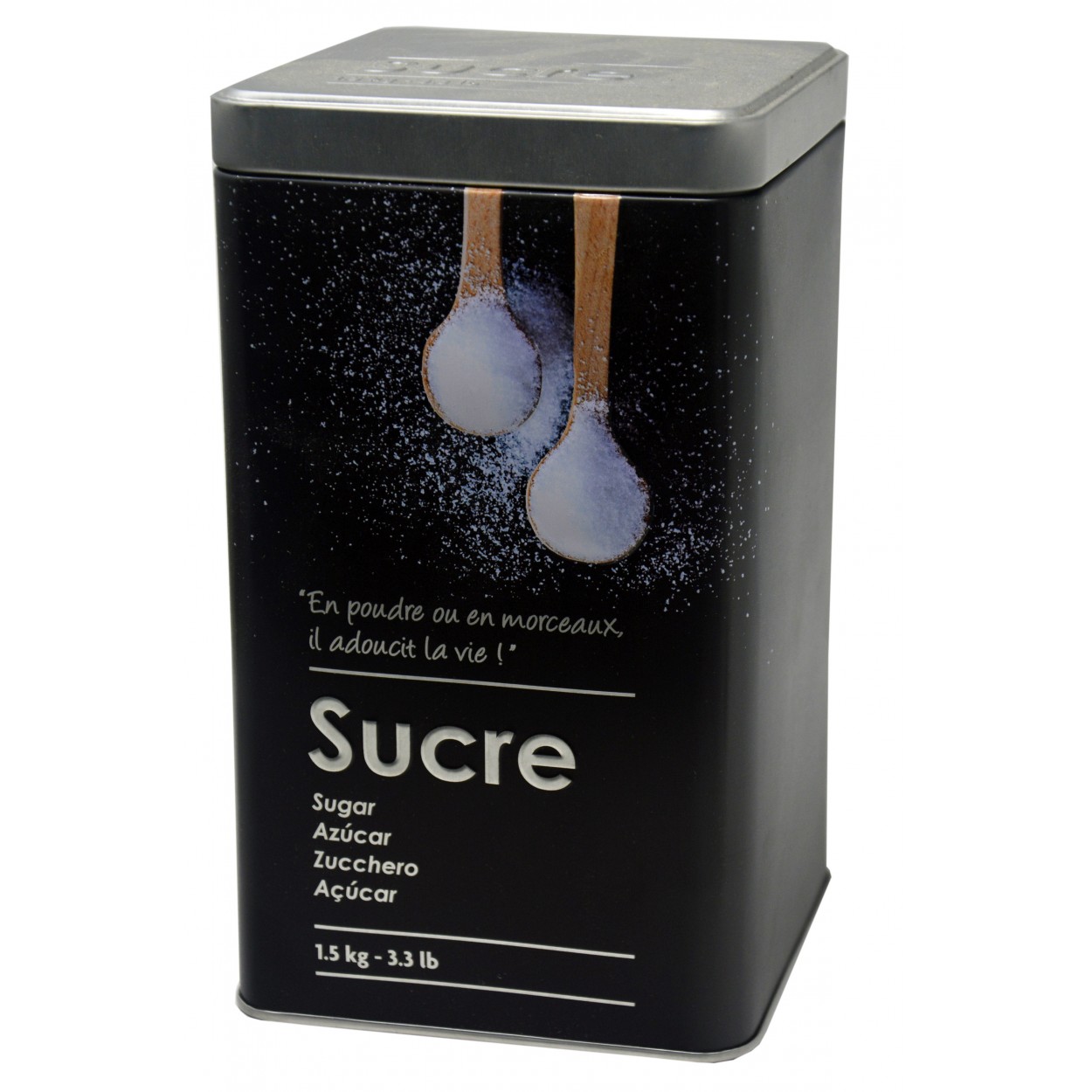 Box Sugar Metallic, Modern, Sugar-Box, Black-and-Silver patterned Sugar Relief 10,5x18,5cm - Home and More
