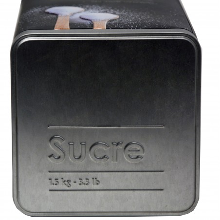 Box Sugar Metallic, Modern, Sugar-Box, Black-and-Silver patterned Sugar Relief 10,5x18,5cm - Home and More
