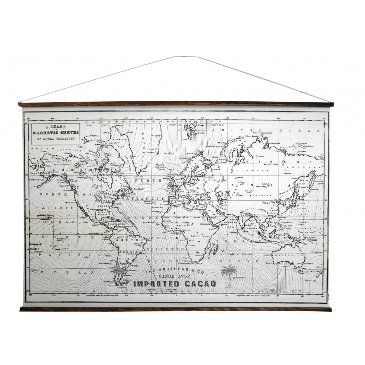 Lona de Lienzo Impresa, Decoración colgante de interior, Blanco y Negro, Cartel Impreso con Desplazamiento de Madera 110x73cm