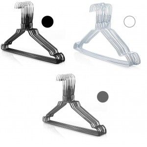 Hangers Metal Clothes x10, Set of 10 Hangers-Resistant with Notch for Hanging Clothes in 40,5 cm