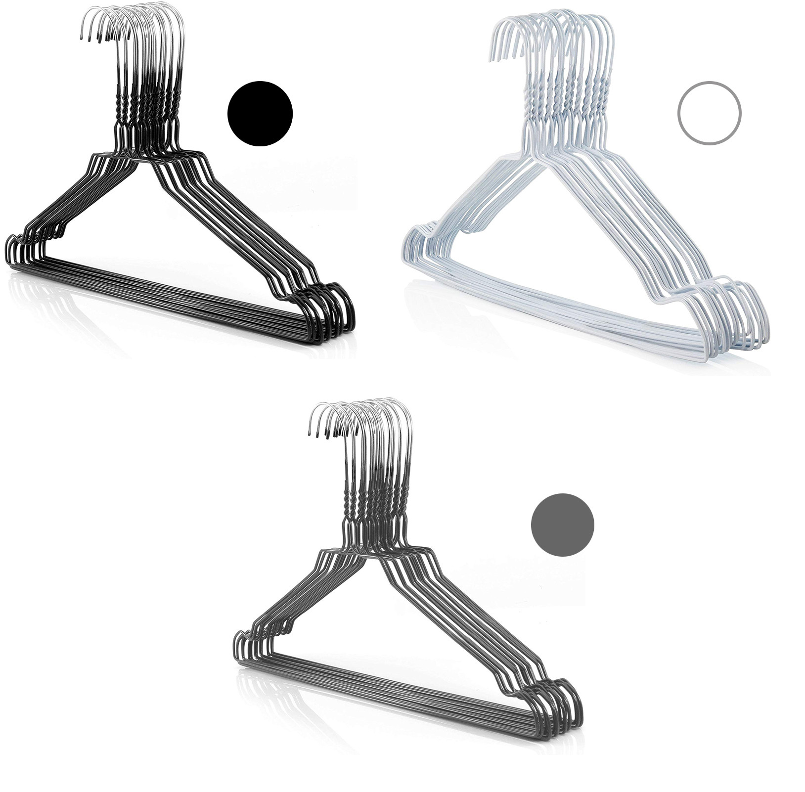 Perchas de Metal Ropa x10, Set de 10 Perchas Resistentes con Muesca para Colgar Ropa en 40,5 cm