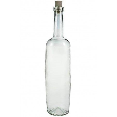 Bottiglia di Vetro Trasparente 0,75 L con tappo per Chiusura, Design Liscio e Pulito, 7,5X29,3 - Casa e altro ancora