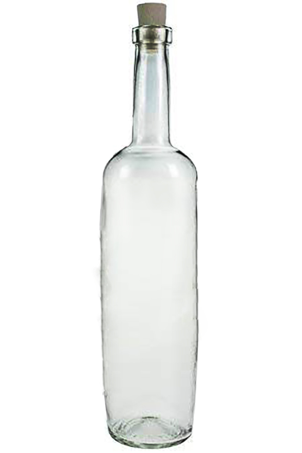 Bottle Clear Glass 0.75 L with Cork for Closure, Smooth Design and Clean 7,5X29,3 - Home and More