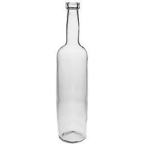 Bottiglia di Vetro Trasparente 0,75 L con tappo per Chiusura, Design Liscio e Pulito, 7,5X29,3 - Casa e altro ancora