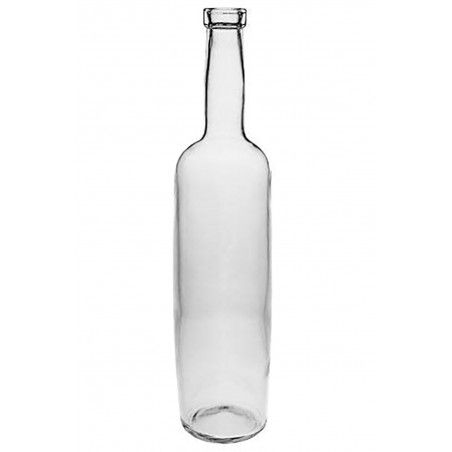 Botella Cristal Transparente 0,75L con Corcho para el Cierre, Diseño Liso y Limpio  7,5X29,3cm - Hogar y Más