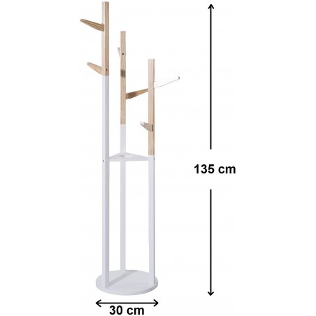 Wood coat rack, Child coat racks Original for Children, 6 Hangers. Practical, Functional and Stable 135x30 cm