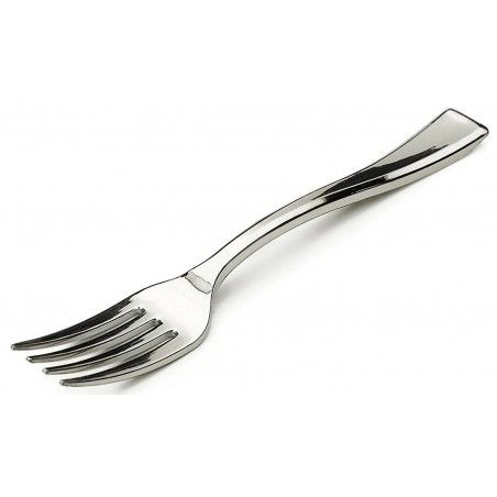 Set de Fourches pour le Cocktail, 3 Packs de 12 Pièces, 36 Fourchettes Cocktail jetable, de l'Argent de Plastique, De 10 " la