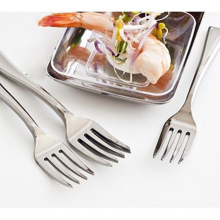 Set di Forchette per Cocktail, 3 Confezioni da 12 Pezzi, 36 Forcelle Cocktail usa e getta, Argento, Plastica, 10 " - Casa e