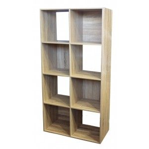 Libreria in Legno con 8 Scomparti, Mensola in Legno Originale/Moderno.Decorazione di interni, 133,5x32,5x67,5 cm