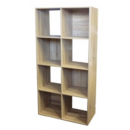 Libreria in Legno con 8 Scomparti, Mensola in Legno Originale/Moderno.Decorazione di interni, 133,5x32,5x67,5 cm