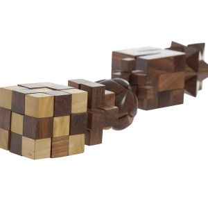 Gioco Puzzle in Legno 6 in 1, 3D Puzzle, Adolescenti e Adulti, Sheesham Ottone Puzzle, 17,5x12x6cm - Casa e altro ancora